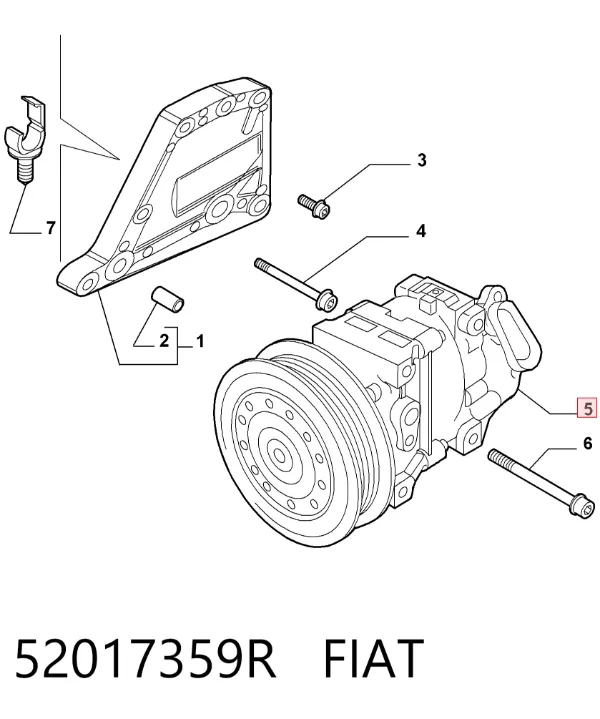 Компресор кондиціонера 52017359R Fiat/Alfa/Lancia
