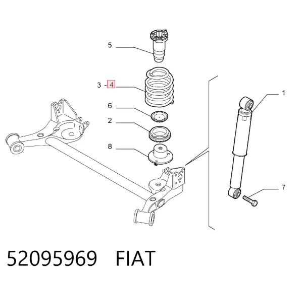 Задні пружини 52095969 Fiat/Alfa/Lancia