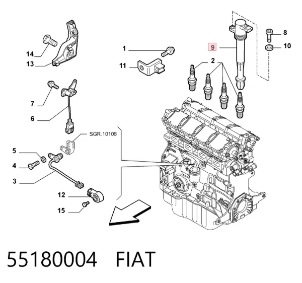 Котушка запалювання 55180004 Fiat/Alfa/Lancia