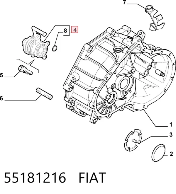 Робочий циліндр зчеплення в зборі з витискним підшипником 55181216 Fiat/Alfa/Lancia
