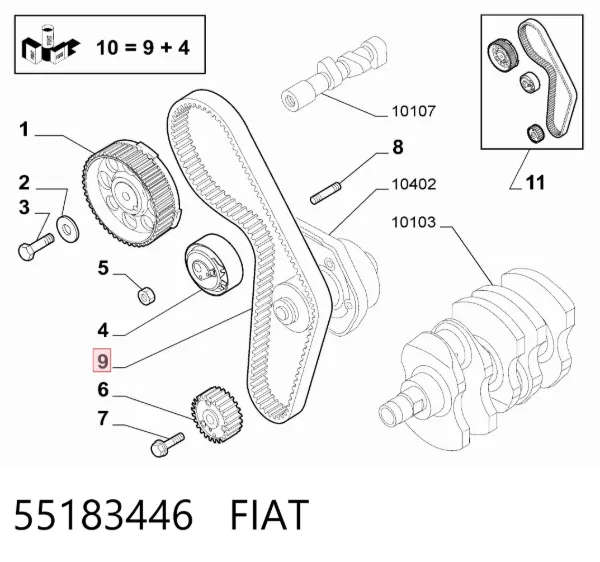 Ремінь ГРМ 55183446 Fiat/Alfa/Lancia