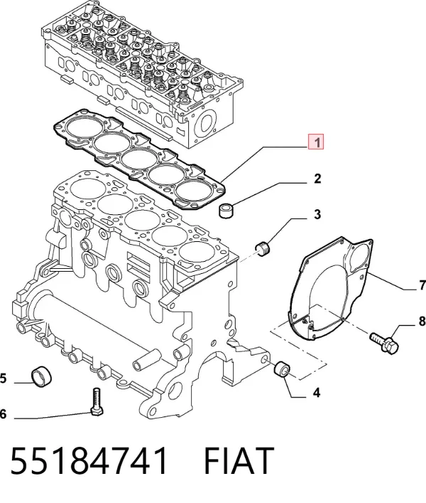 Прокладка ГБЦ 55184741 Fiat/Alfa/Lancia