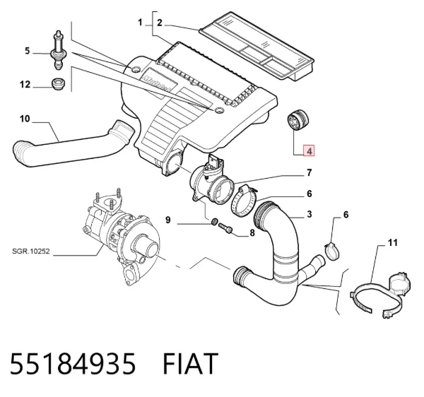 Гумовий буфер клапанної кришки 55184935 Fiat/Alfa/Lancia