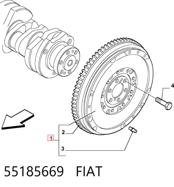 Маховик 55185669 Fiat/Alfa/Lancia