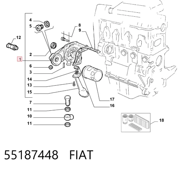 Масляний насос 55187448 Fiat/Alfa/Lancia