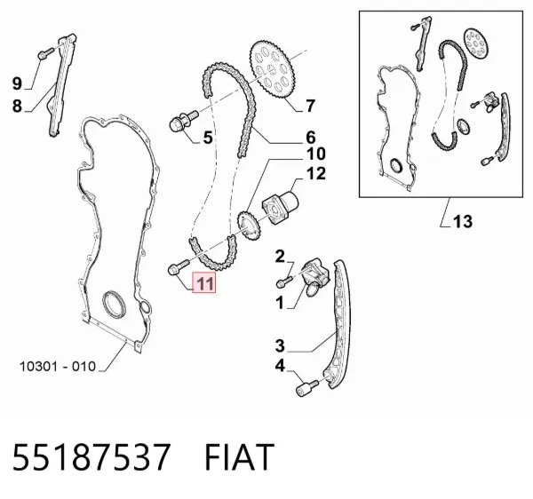 Болт кріплення маховика 55187537 Fiat/Alfa/Lancia