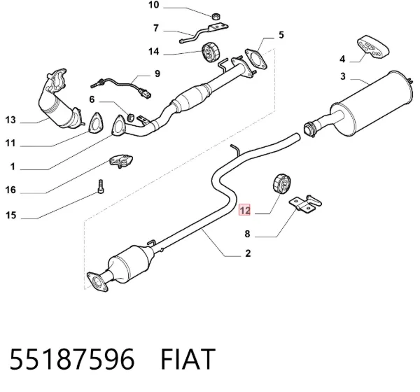 Подушка глушника 55187596 Fiat/Alfa/Lancia
