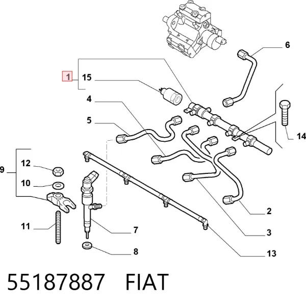 Розподільник палива 55187887 Fiat/Alfa/Lancia