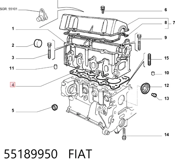 Прокладка ГБЦ 55189950 Fiat/Alfa/Lancia