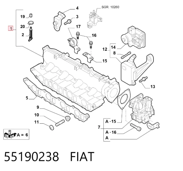 Впускний колектор 55190238 Fiat/Alfa/Lancia
