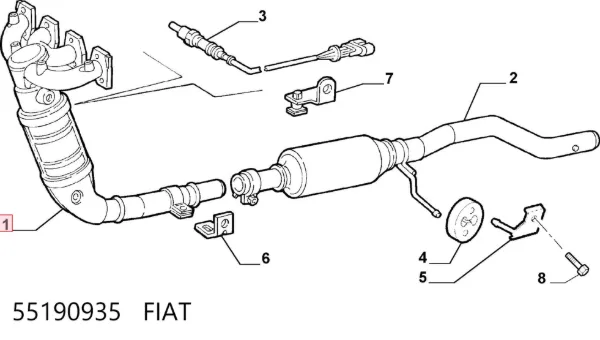 Каталізатор 55190935 Fiat/Alfa/Lancia