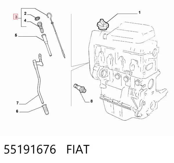 Масляний щуп 55191676 Fiat/Alfa/Lancia