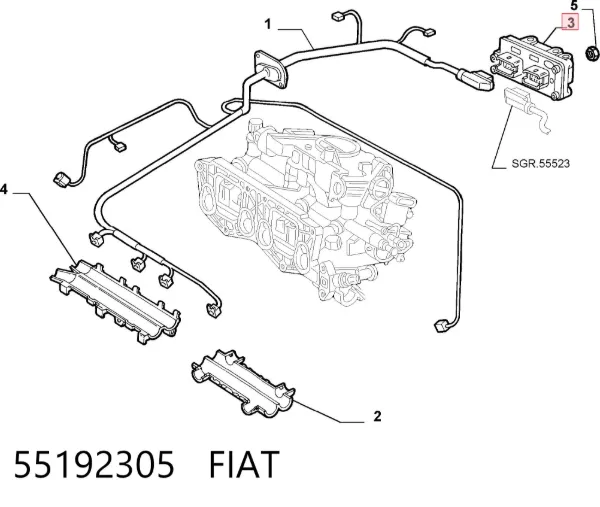 Електронний блок керування двигуном 55192305 Fiat/Alfa/Lancia