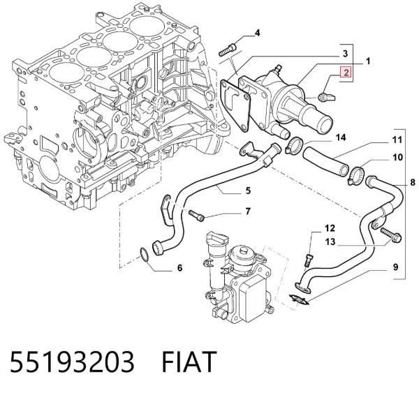 Датчик температури охолоджуючої рідини 55193203 Fiat/Alfa/Lancia