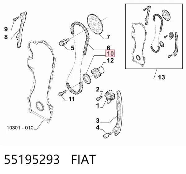 Зірка-шестерня приводу коленвалу двигуна 55195293 Fiat/Alfa/Lancia
