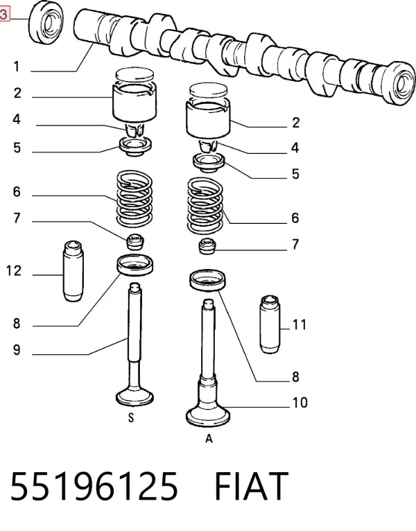 Сальник распредвала 55196125 Fiat/Alfa/Lancia