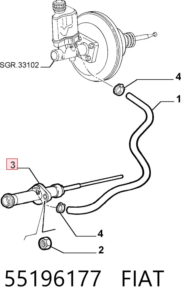 Головний циліндр зчеплення 55196177 Fiat/Alfa/Lancia