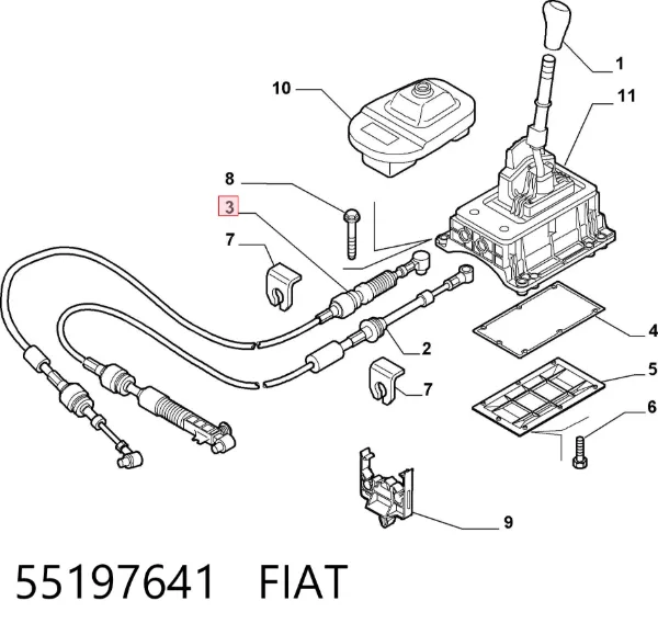 Трос перемикання передач, вибору передачі 55197641 Fiat/Alfa/Lancia