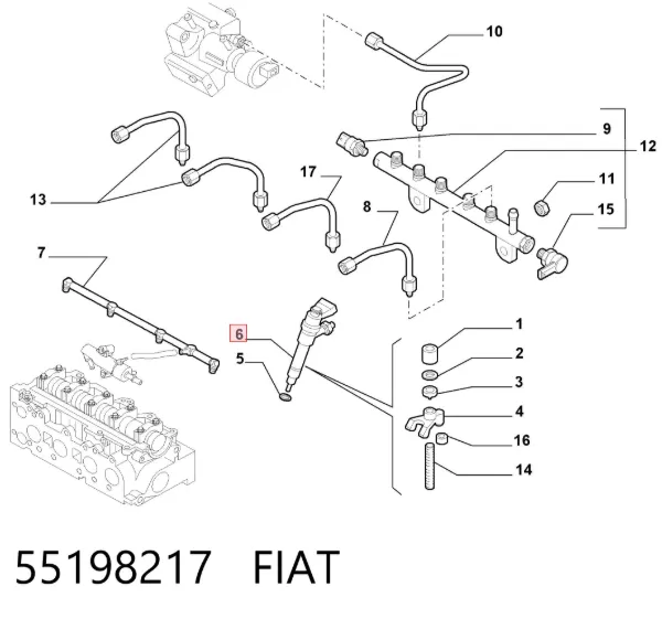 Паливні форсунки 55198217 Fiat/Alfa/Lancia