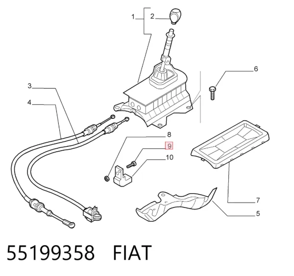 Трос перемикання передач, селектора 55199358 Fiat/Alfa/Lancia