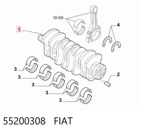 Колінвал 55200308 Fiat/Alfa/Lancia