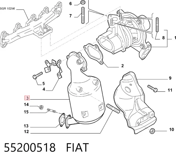 Каталізатор 55200518 Fiat/Alfa/Lancia