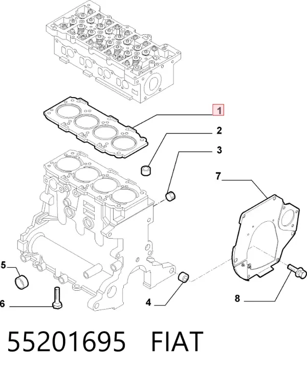 Прокладка ГБЦ 55201695 Fiat/Alfa/Lancia