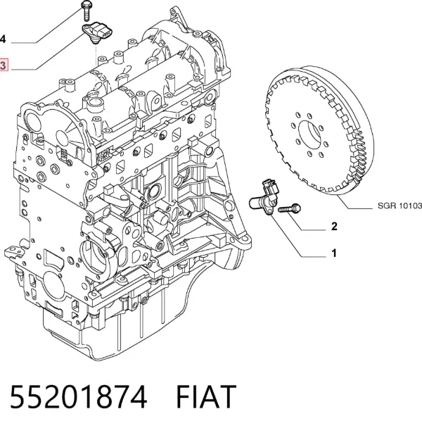 Датчик распредвалу 55201874 Fiat/Alfa/Lancia