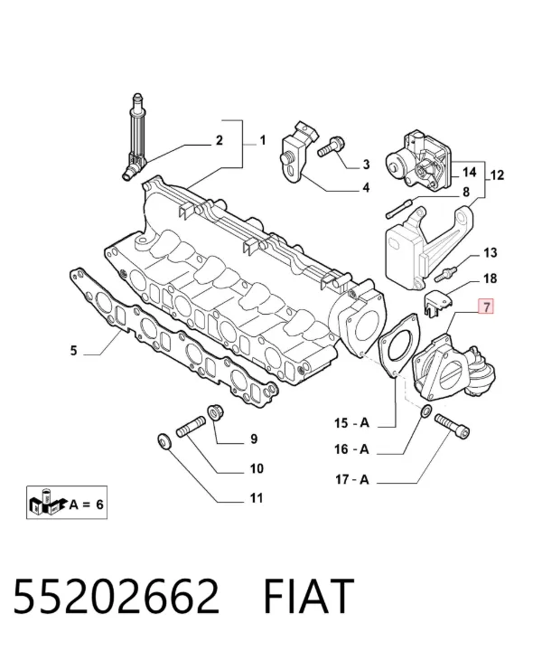 Дросільна заслінка 55202662 Fiat/Alfa/Lancia