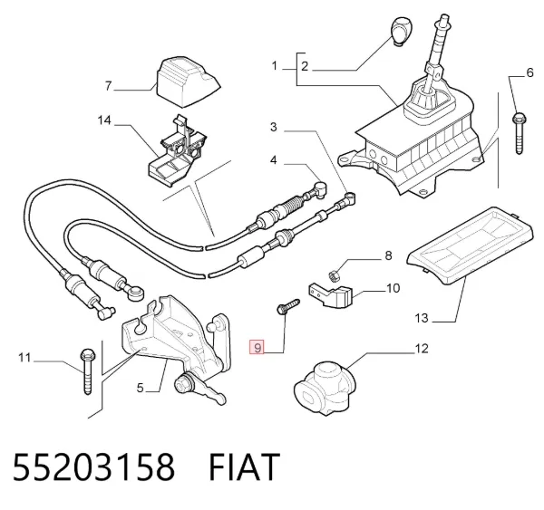Трос перемикання передач, вибору передачі 55203158 Fiat/Alfa/Lancia