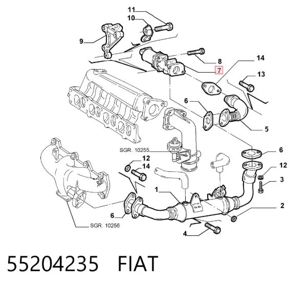 Клапан ЄГР 55204235 Fiat/Alfa/Lancia