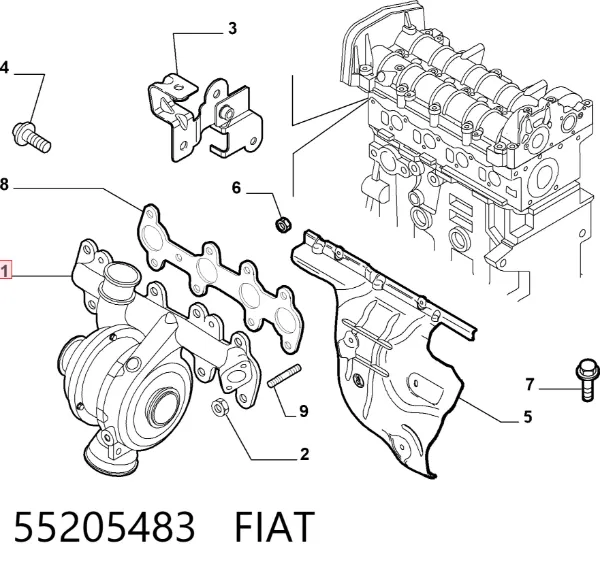 Турбіна 55205483 Fiat/Alfa/Lancia