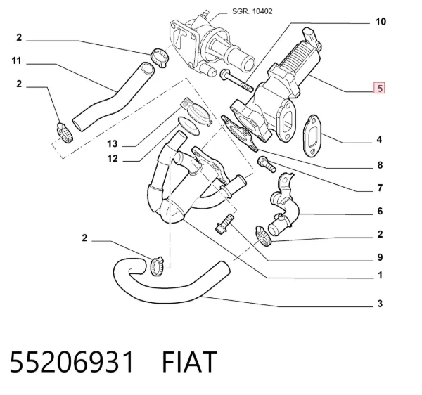 Клапан ЄГР 55206931 Fiat/Alfa/Lancia