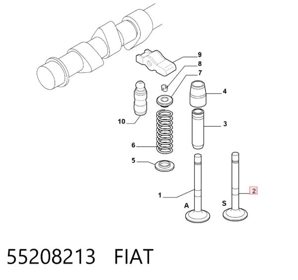 Клапан випускний 55208213 Fiat/Alfa/Lancia
