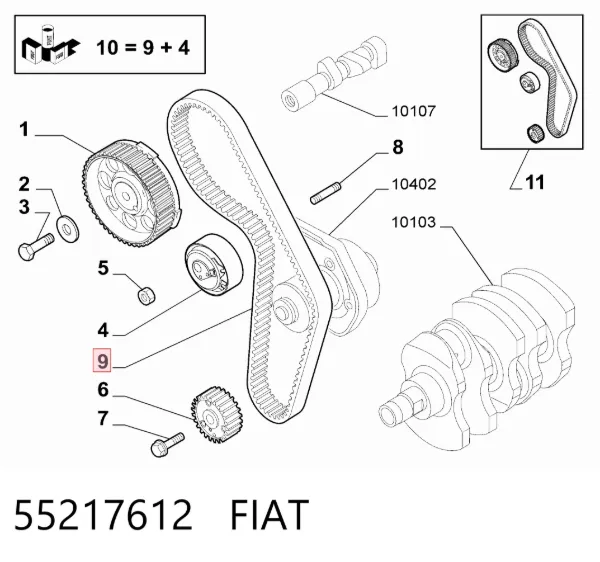 Ремінь ГРМ 55217612 Fiat/Alfa/Lancia