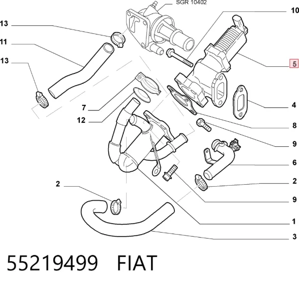 Клапан ЄГР 55219499 Fiat/Alfa/Lancia