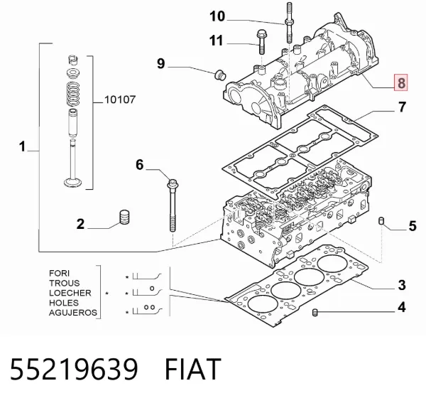 Корпус распредвала 55219639 Fiat/Alfa/Lancia