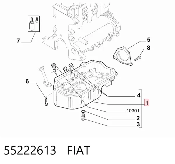Піддон масляний картера двигуна 55222613 Fiat/Alfa/Lancia