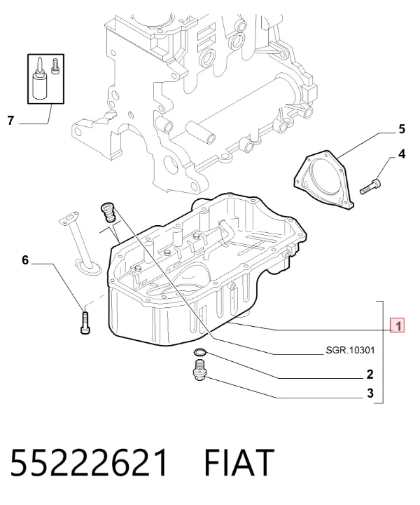 Піддон масляний картера двигуна 55222621 Fiat/Alfa/Lancia
