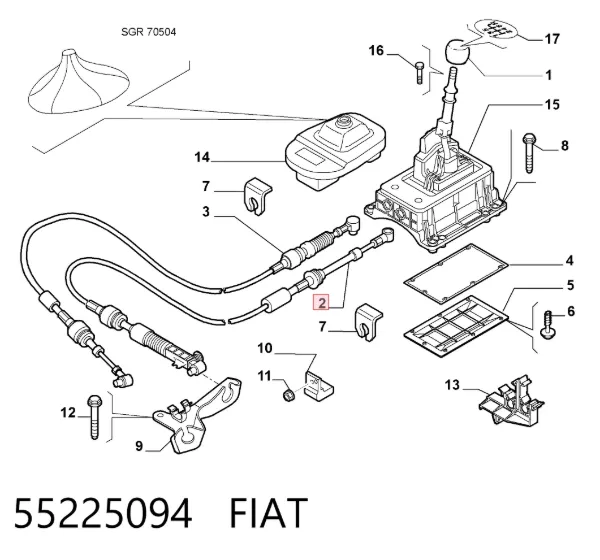 Трос перемикання передач, селектора 55225094 Fiat/Alfa/Lancia