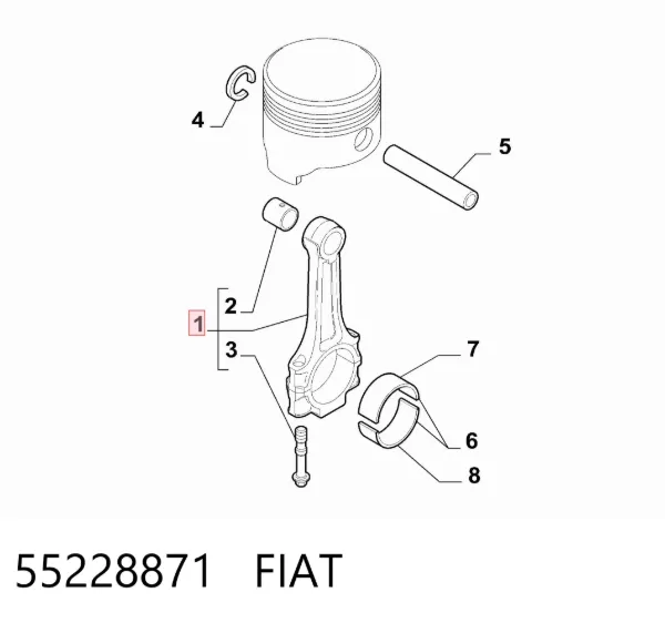 Шатун поршня двигуна 55228871 Fiat/Alfa/Lancia