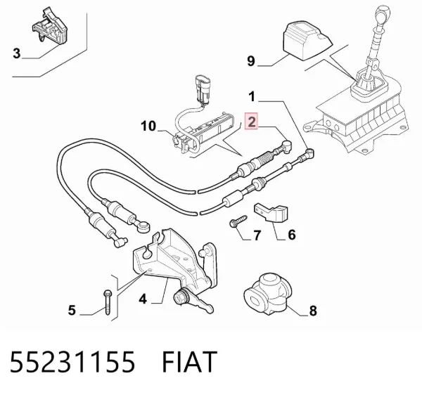 Трос перемикання передач, вибору передачі 55231155 Fiat/Alfa/Lancia