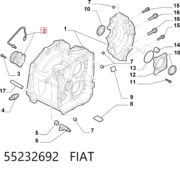 Робочий циліндр зчеплення в зборі з витискним підшипником 55232692 Fiat/Alfa/Lancia