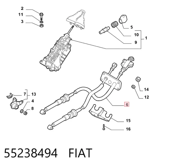 Трос перемикання передач 55238494 Fiat/Alfa/Lancia