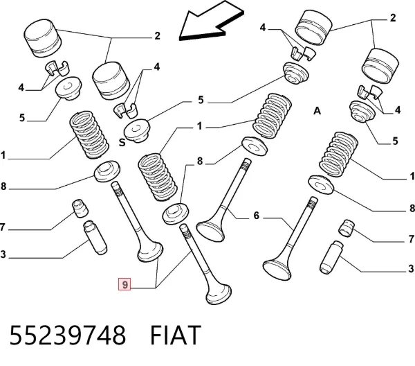 Клапан випускний 55239748 Fiat/Alfa/Lancia