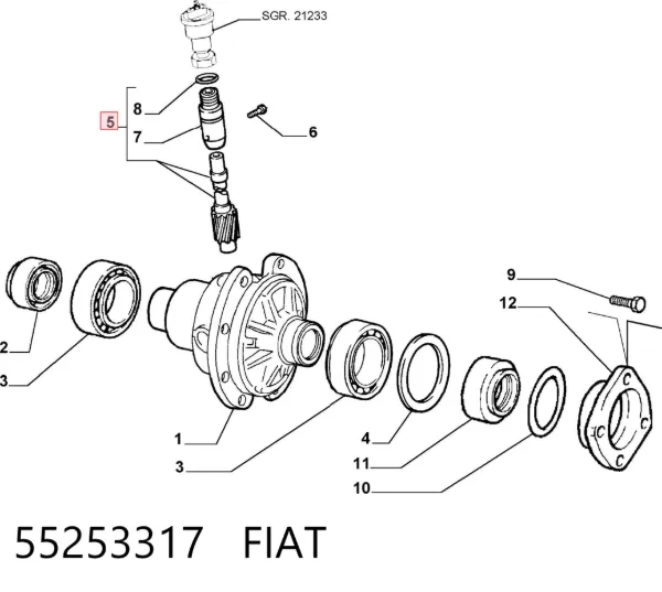 Шестерня спідометра, ведена 55253317 Fiat/Alfa/Lancia