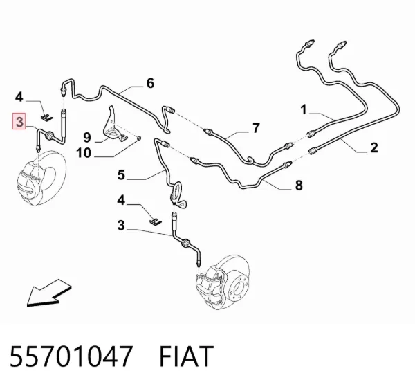 Гальмівні шланги передні 55701047 Fiat/Alfa/Lancia