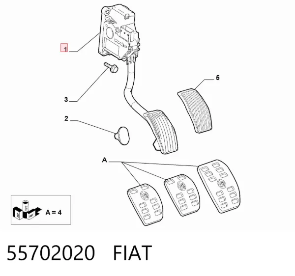 Педаль газу 55702020 Fiat/Alfa/Lancia