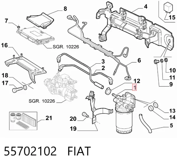 Паливний фільтр 55702102 Fiat/Alfa/Lancia