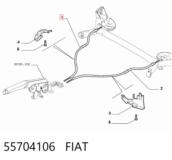 Трос ручного гальма задній, правий 55704106 Fiat/Alfa/Lancia